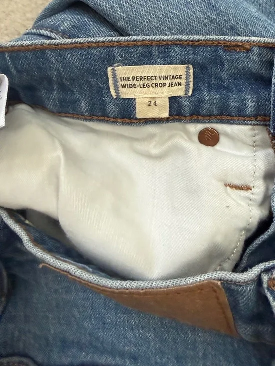 NWOT Madewell The Perfect Vintage Wide-Leg Crop Jean Blue Medium Wash Sz 24 - Picture 4 of 5